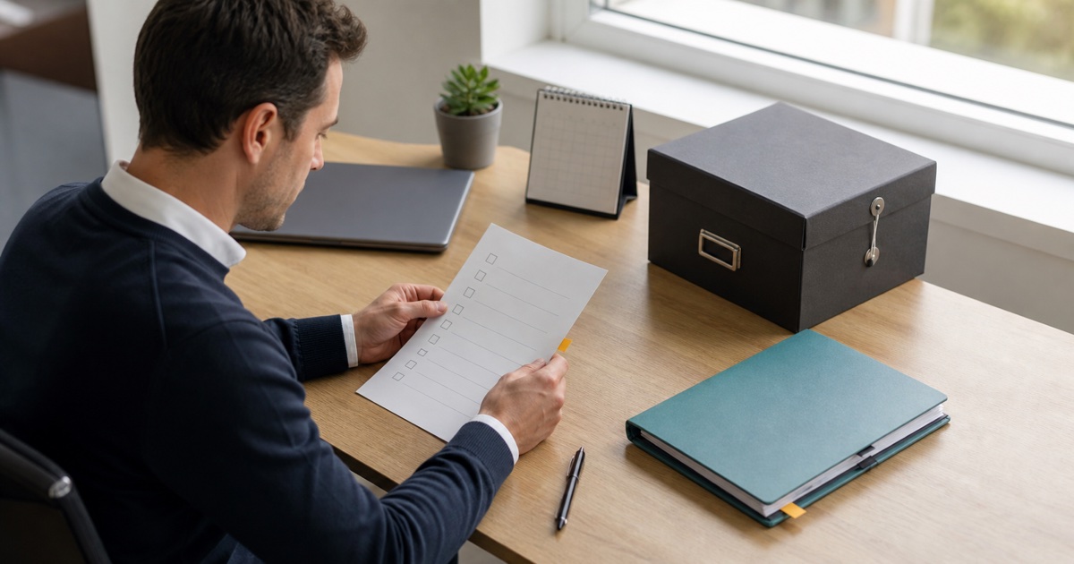 Founder organising a newly incorporated Irish company file before the business begins trading